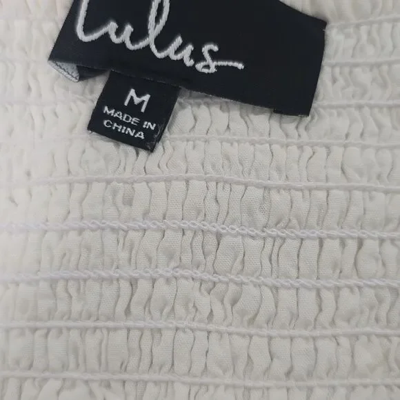 LULUS Rapunzel‎ White Eyelet Lace Mini Dress Medium - Picture 5 of 10